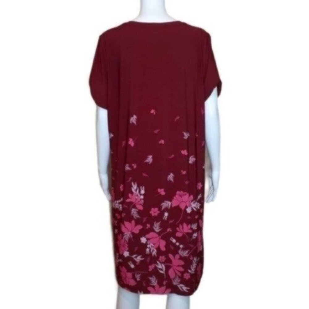 NWOT Woman Within Floral V-Neck Dress - Size 14/16 (Medium) - Picture 2 of 9